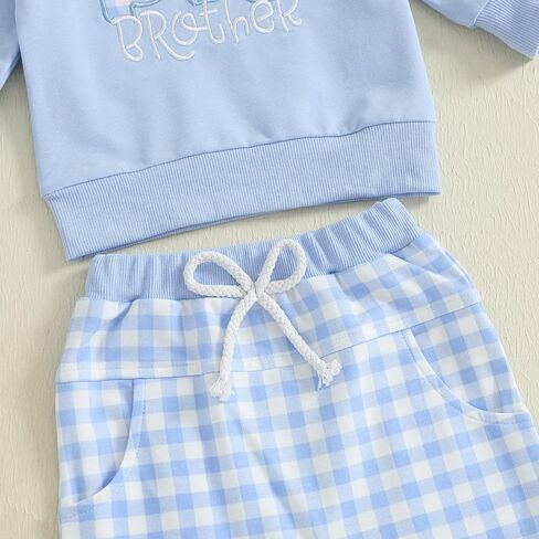 Ledy Champswiin Big Lil Bro Toddler Boy Clothes Long Sleeve Tops Pants Brothers Matching Outfits in Saudi Arabia