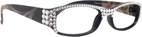 Rosie "NY Fifth Avenue Bling Reading Glasses (Black Frame) with Clear Genuine European Crystals " (+3.00) in Saudi Arabia