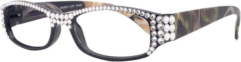 Rosie "NY Fifth Avenue Bling Reading Glasses (Black Frame) with Clear Genuine European Crystals " (+3.00) in Saudi Arabia