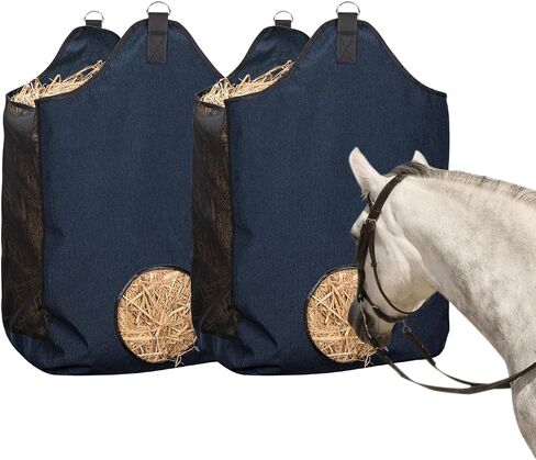 2 Pcs Hay Bags for Horse, Large Capacity Feeding Bag, Goat Hay Feeder, Hay Nets for Sheep, Open Feed Hole Hay Feeder for Slow Feeding in Saudi Arabia