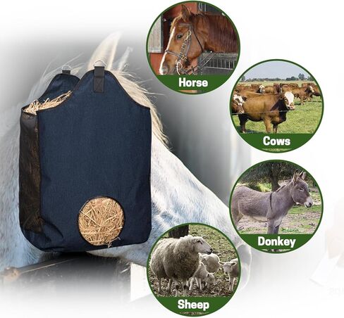 2 Pcs Hay Bags for Horse, Large Capacity Feeding Bag, Goat Hay Feeder, Hay Nets for Sheep, Open Feed Hole Hay Feeder for Slow Feeding in Saudi Arabia