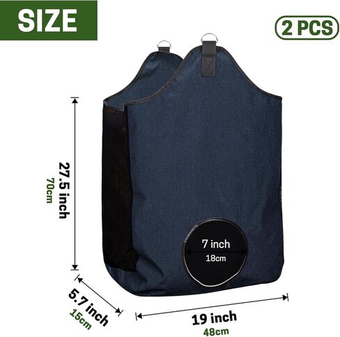 2 Pcs Hay Bags for Horse, Large Capacity Feeding Bag, Goat Hay Feeder, Hay Nets for Sheep, Open Feed Hole Hay Feeder for Slow Feeding in Saudi Arabia