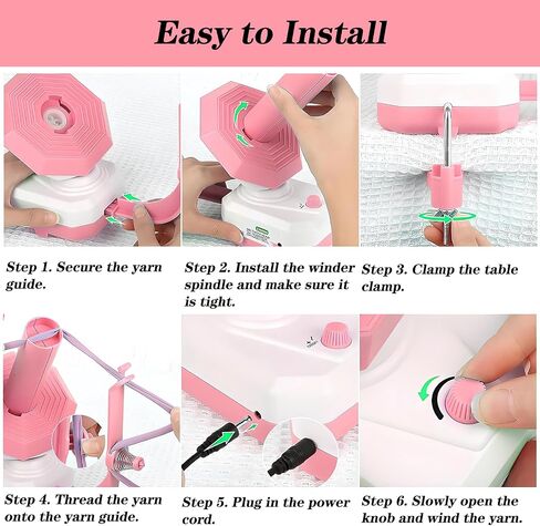 Sonhomay Electric Yarn Winder, Stepless Speed Automatic Yarn Ball Winder for Knitters & Crocheters, Automatic Yarn Spinner Wool Winder Make Neat 10 oz Yarn Cake Helper for Knitting Enthusiast in Kuwait