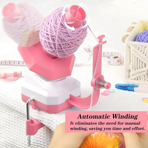 Sonhomay Electric Yarn Winder, Stepless Speed Automatic Yarn Ball Winder for Knitters & Crocheters, Automatic Yarn Spinner Wool Winder Make Neat 10 oz Yarn Cake Helper for Knitting Enthusiast in Kuwait
