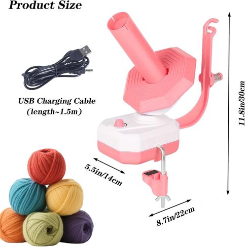 Sonhomay Electric Yarn Winder, Stepless Speed Automatic Yarn Ball Winder for Knitters & Crocheters, Automatic Yarn Spinner Wool Winder Make Neat 10 oz Yarn Cake Helper for Knitting Enthusiast in Kuwait