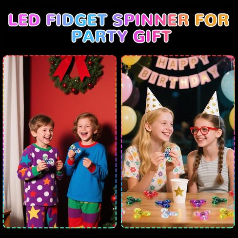 WELLVO LED Fidget Spinner for Kids Adults, Light up Sensory Fidget Toys for Kids 4-8 8-12 Anxiety Stress Relief, Classroom Prizes Glow in The Dark Hand Fidget Spinner Boys Girls Birthday Gifts in Kuwait