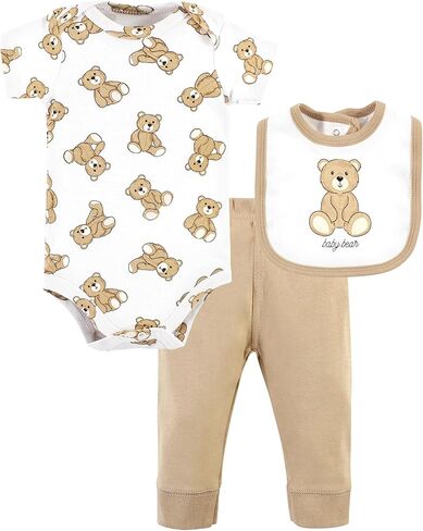 Hudson Baby Unisex Baby Cotton Bodysuit, Pant and Bib Set, Going On Safari, 0-3 Months in Saudi Arabia