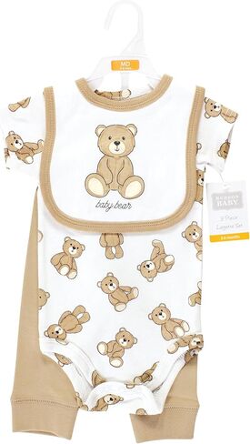 Hudson Baby Unisex Baby Cotton Bodysuit, Pant and Bib Set, Going On Safari, 0-3 Months in Saudi Arabia