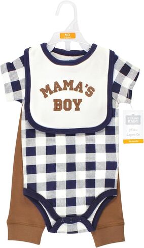 Hudson Baby Unisex Baby Cotton Bodysuit, Pant and Bib Set, Going On Safari, 0-3 Months in Saudi Arabia