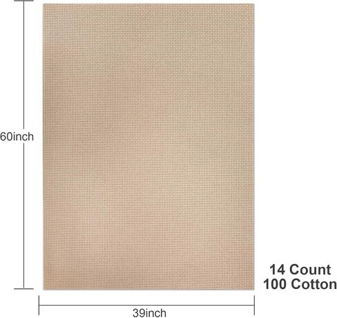 Aida Cloth 16 Count Cross Stitch Fabric ، 60 × 39 بوصة (16Ct ، Off White) in Kuwait