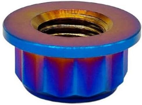 RISON Titanium Bi-Hex Sprocket Nut 12PT Flange Lock nut Titanium Metal Lock nut Pack of 5 (M8x1.25mm,Burnt Blue) in Kuwait