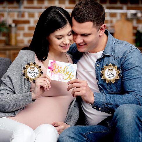 Dad to Be Pin Bear Baby Shower Decorations Gender Reveal Cartoon Bear Badge Button Pin with Gift Box for Gender Reveal Baby Shower Corsage Keepsake New Daddy to be Gifts in Saudi Arabia