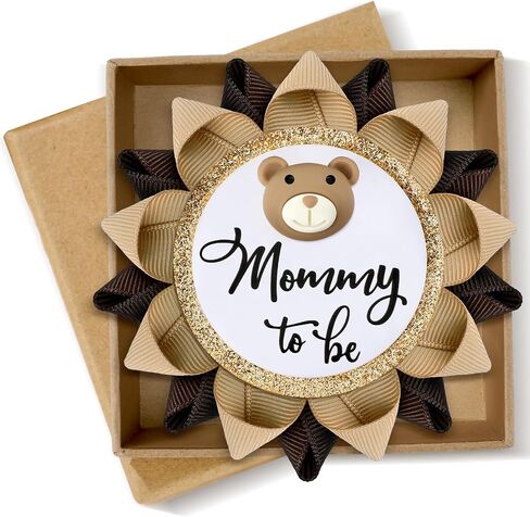 Dad to Be Pin Bear Baby Shower Decorations Gender Reveal Cartoon Bear Badge Button Pin with Gift Box for Gender Reveal Baby Shower Corsage Keepsake New Daddy to be Gifts in Saudi Arabia
