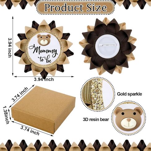 Dad to Be Pin Bear Baby Shower Decorations Gender Reveal Cartoon Bear Badge Button Pin with Gift Box for Gender Reveal Baby Shower Corsage Keepsake New Daddy to be Gifts in Saudi Arabia