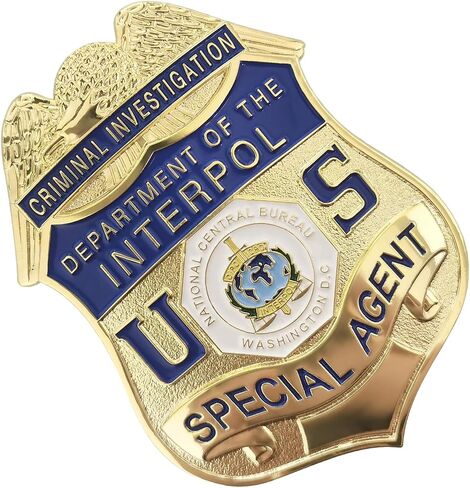 Badge for Dressing up and Role Play, Cop Cosplay Costume Accessory, Enameled & Plated, Nickel-Brass Opulent Shield Badge with Gift Box Packaging, Style11 in Saudi Arabia