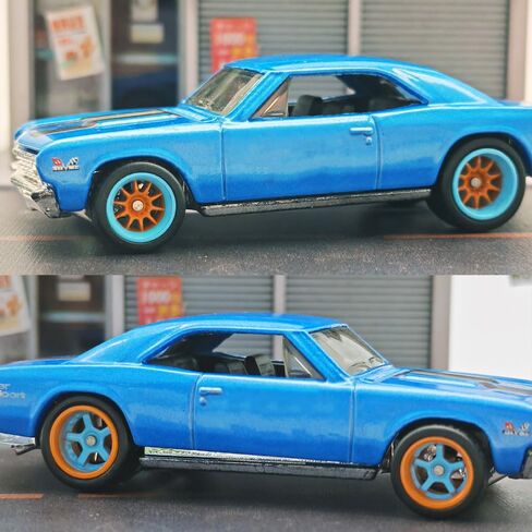 WAVEIST 1/64 Wheels and Tires,Front Small Rear Big, Orange and Blue color for Muscle Cars,Real Rider Series,8 sets a pack. (MBK13) in Kuwait