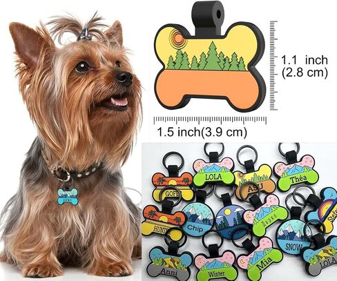 Silent Dog ID Tags, Personalized Engraved Silicone Dog and Cat Name Pet ID Tags, Lightweight and Waterproof, Soundless No More Jingling Tags(Bone, 1 PCS) in Kuwait
