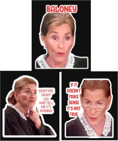 Judge Judy Refrigerator Magnets And Matching Stickers (Three Stickers) in Saudi Arabia