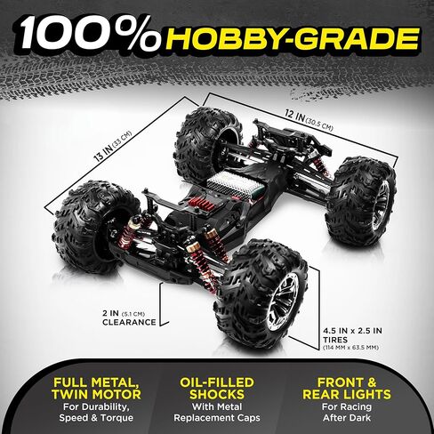 Laegendary عن بعد سيارة التحكم عن بُعد ، سيارة Hobby Grade RC Car 1:10 محرك مصقول مع بطاريتين ، شاحنة RC مقاومة للماء 4x4 على الطرق الوعرة ، سيارات RC سريعة للبالغين ، سيارات RC ، شاحنة التحكم عن بُعد in Kuwait