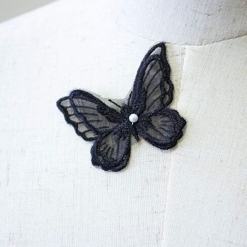 10PCS Double Layers Butterfly Patches Butterfly Lace Applique Organza Embroidery Sewing for Craft Projects (Pale Blue) in Kuwait