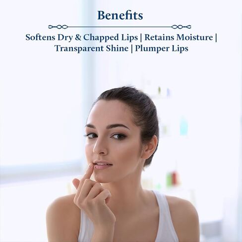 Blue Nectar Ayurvedic Orange Lip Balm with Organic Ghee & Natural Vitamin C for Dry Lips | Moisturizing Lip Gloss with Clean Ingredients (0.35 oz, 10 Herbs) in Kuwait