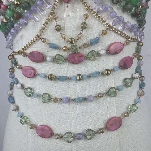Handmade Acrylic Jewelry Body Chain Fashion Colorful Hanging Neck Suspenders Hollowed Out Bra Bra Jewelry Party Bikini Bra Chain in Saudi Arabia