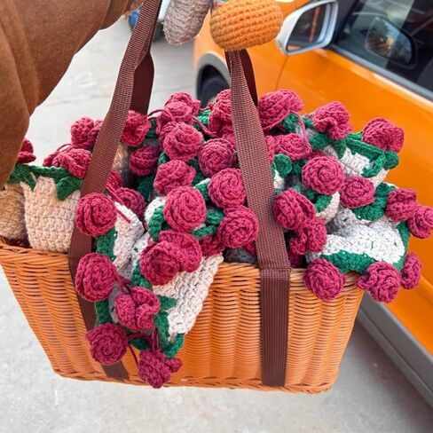 Flower Bouquet Blanket, Handmade Crochet Flower Blanket Scarf Tablecloth, Soft and Lightweight Knitted Throw Blankets for Birthday Wedding Valentine’s Day Home Decor (Blue&Purple) in Kuwait