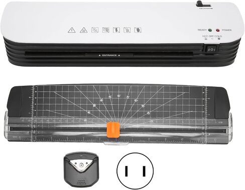 Keenso Professional 9in Hot Cold Laminator Fast Preheat ABS Anti Jam Laminating Machine for Office Business Card Poster (US Plug 100‑120V) in Saudi Arabia