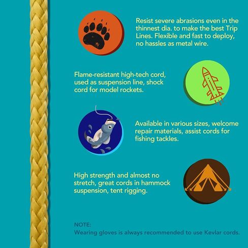 emma kites 100% Kevlar Braided String Utility Cord 50Ft 350Lb Abrasion Flame Resistant, Tactical Survival Fishing Assist Cord Model Rocket Paracord Trip Line Camping Cordage in Saudi Arabia