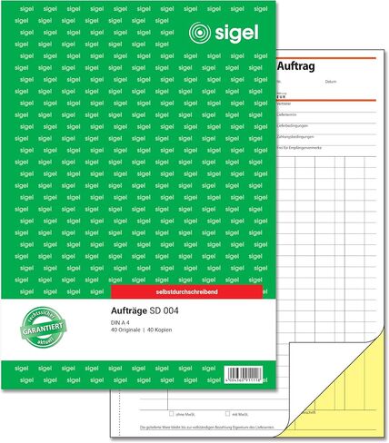 sigel - sigel Formularbuch"Auftrag", A4, 2 x 40 Blatt, SD in Saudi Arabia