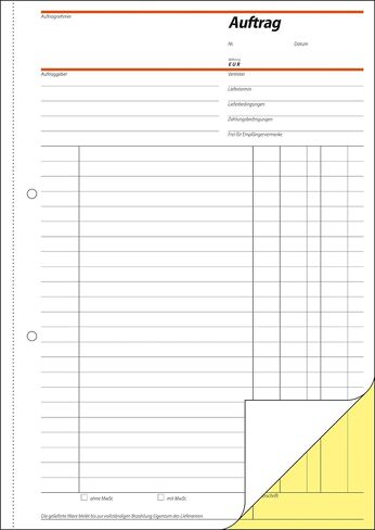 sigel - sigel Formularbuch"Auftrag", A4, 2 x 40 Blatt, SD in Saudi Arabia