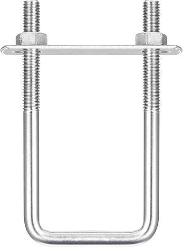 M8x50x50mm (ThreadxWxL) مسمار مربع على شكل حرف U - عبوة واحدة - جيد لقطع غيار أنابيب المقطورة - 304 مسامير على شكل حرف U من الفولاذ المقاوم للصدأ in Saudi Arabia
