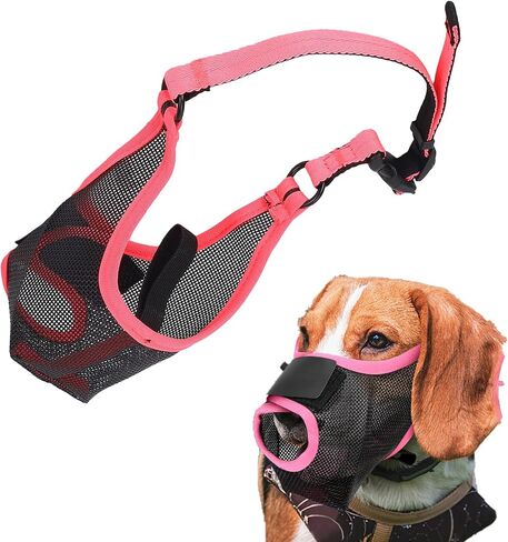 Mesh Dog Muzzle for Barking, Soft Dog Muzzle Mouth Cover Mask for Biting, Chewing and Scavenging, Breathable Mouth Guard for Small Medium Large Dogs for Aggressive Pets Training (Black L) in Saudi Arabia