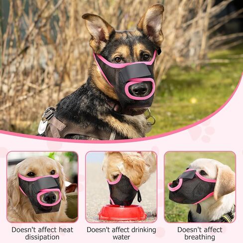 Mesh Dog Muzzle for Barking, Soft Dog Muzzle Mouth Cover Mask for Biting, Chewing and Scavenging, Breathable Mouth Guard for Small Medium Large Dogs for Aggressive Pets Training (Black L) in Saudi Arabia