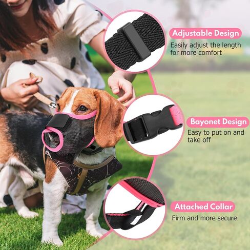 Mesh Dog Muzzle for Barking, Soft Dog Muzzle Mouth Cover Mask for Biting, Chewing and Scavenging, Breathable Mouth Guard for Small Medium Large Dogs for Aggressive Pets Training (Black L) in Saudi Arabia