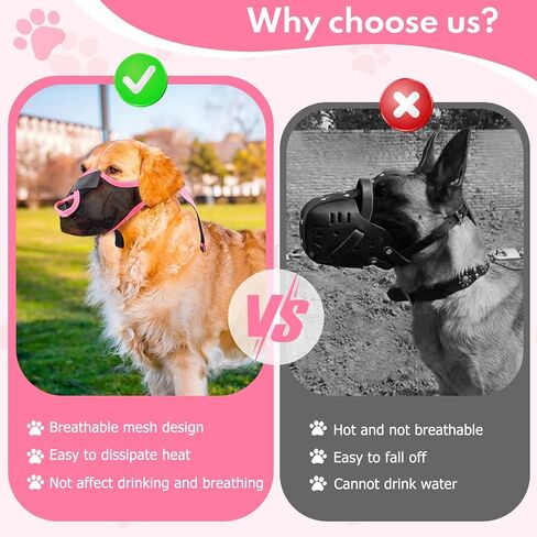 Mesh Dog Muzzle for Barking, Soft Dog Muzzle Mouth Cover Mask for Biting, Chewing and Scavenging, Breathable Mouth Guard for Small Medium Large Dogs for Aggressive Pets Training (Black L) in Saudi Arabia