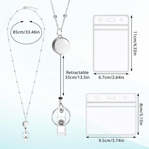 حبل شارات هوية شارة الفولاذ المقاوم للصدأ شارة مع 2 PCS حامل شارة مقاومة للماء قابلة للسحب شارة الحبل المعلم لانيارد لبطاقات كروز الرئيسية بطاقات معرف (الذهب) in Kuwait