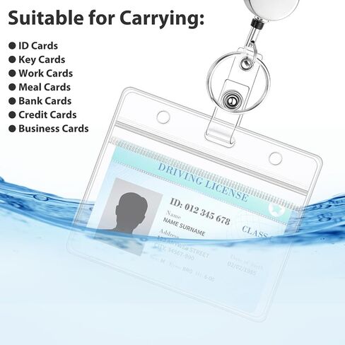 حبل شارات هوية شارة الفولاذ المقاوم للصدأ شارة مع 2 PCS حامل شارة مقاومة للماء قابلة للسحب شارة الحبل المعلم لانيارد لبطاقات كروز الرئيسية بطاقات معرف (الذهب) in Kuwait