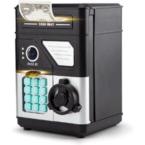 Piggy Bank for Boys Girls, Kids Safe, Electronic Mini ATM Money Saving Box Toy 2025 with Password & Face ID Simulation, Christmas Birthday Gifts for 4 5 6 7 8 9 10 Year Old, Coin Cash Can