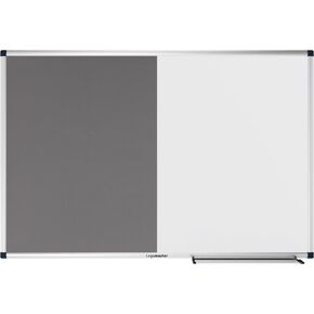 Unite Combination Board - 60 x 90 cm - Grey - Whiteboard Cork Combination - Magnetic and Writeable Whiteboard - Cork Board for Pinning Pictures and Plans Made of 100% Natural Cork