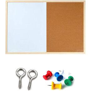 Wood Whiteboard Cork Board Combination Message Board for Painting Writing Home Art Craft Coffee Store