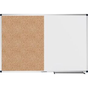 Unite Combination Board - 60 x 90 cm - Whiteboard Cork Combination - Magnetic and Writeable Whiteboard - Cork Board for Pinning Pictures and Plans Made of 100% Natural Cork
