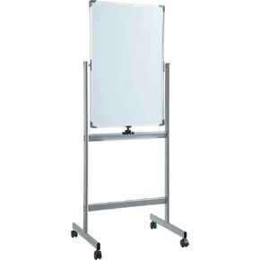 Lorell Doluble-Sided Magnetic Mobile Dry Erase Board Easel, 24" x 36", Built-in Marker Tray