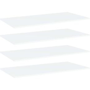 Bookshelf Boards 4 pcs Set, Engineered Wood, and Versatility, White