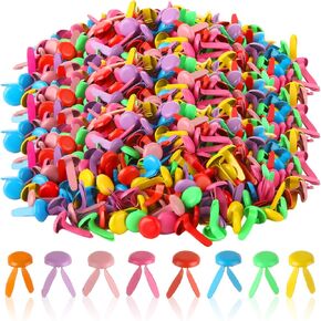 Wopplxy 1000 PCS Place Multicolor Paper Brads ، Round Scrapbooking Brads ، Mini Metal Brads Round Rounders Distens for Craft Art Project Scrapbooking DIY Supplies (0.3 × 0.5 بوصة)