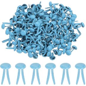 PATIKIL 1000 PCS Paper Brass Fasteners Split Pins Pastel Mini Metal Brads Round Head Plated Fastener for Craft Art Scrapbooking DIY Supplies, Sky Blue,4.5X 8 mm