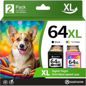 بديل 64XL لحزمة HP Ink 64 باللون الأسود واللون لخراطيش حبر طابعة HP Envy Photo 7855 7858 7155 Envy Inspire 7900e 7200e 7955e Tango