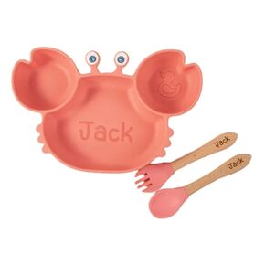 Personalized Silicone Baby Feeding Set Custom Toddlers Spoon and Fork Divided Design for Picky Eaters, Microwave & Dishwasher Friendly Baby Birthday Gift for Boy & Girl(3 Pack)