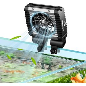 Aquarium Chiller Fan - 3600 r/m Powerful Wind Quiet Fish Tank Cooling Fan, 5 Speeds, 3 Timer Modes, 180° Wide Angle Adjustable Aquarium Cooler Chiller with Smart Controller (12W, 3 Heads)