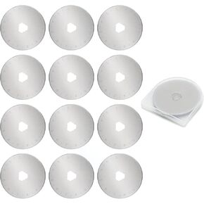 12 pcs 45mm Rotary Cutter Blades,Replacement Rotary Blade for Arts Crafts Quilting Scrapbooking Sewing Fabric Cutting,Arts & Crafts Farbric Paper Cutting Tool by XEKIGU